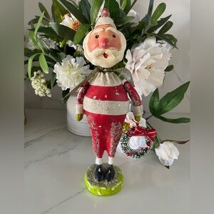 Penny McAllister SANTA - Folk Art 9.5" Christmas 2006 Paper Mache Nodder Bobble